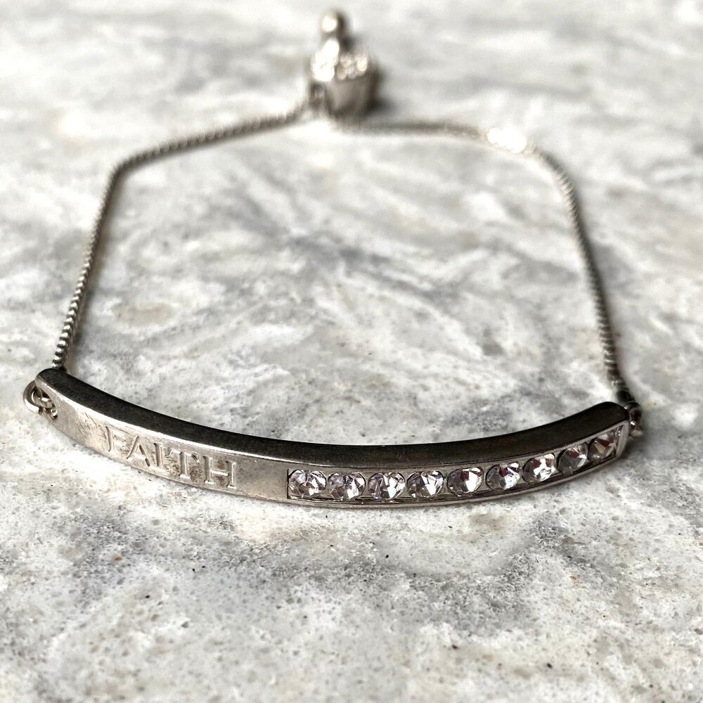 Silver "Faith" Bracelet